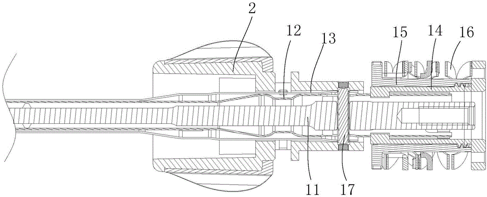 Twisting structure used for ultrasound knife connection and ultrasound knife comprising twisting structure