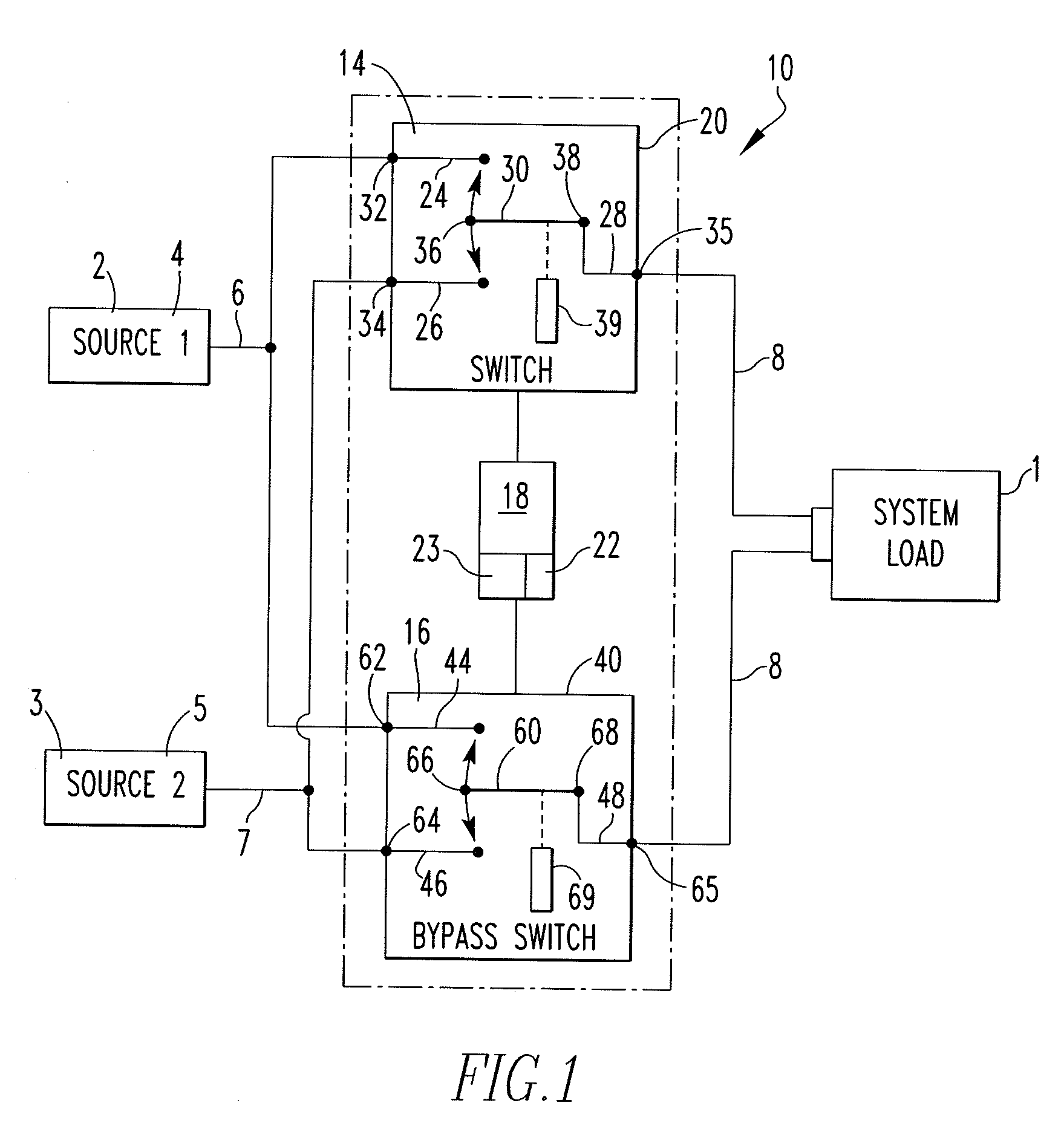 Closed transition automatic transfer switch assembly and associated method