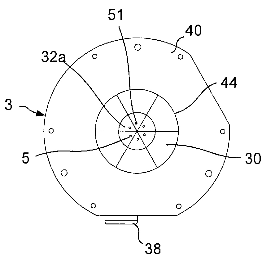 Method and machine for the production of portions, including means for ejecting said portions
