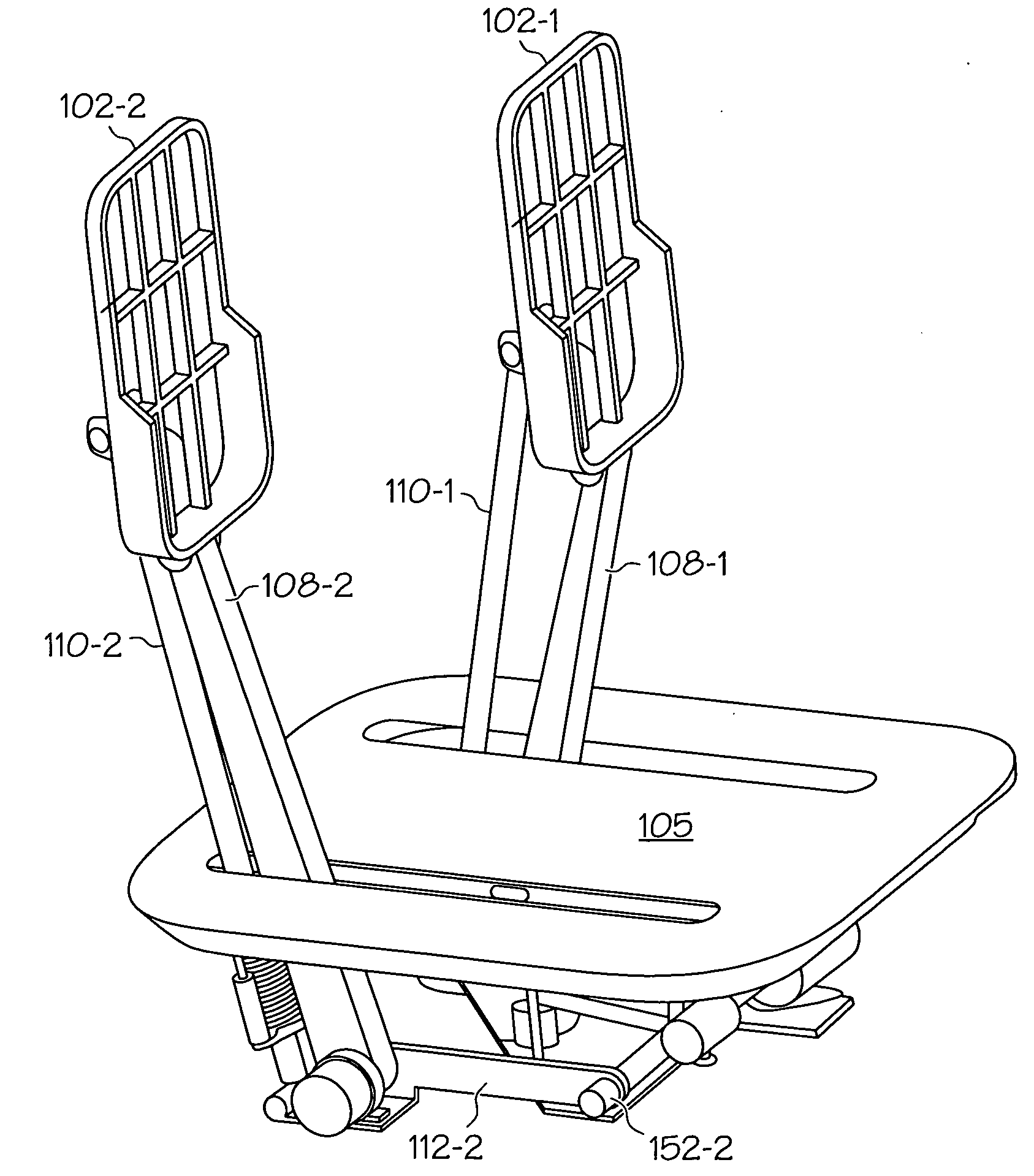 Active rudder pedal mechanism with foreign object strike tolerance and articulating brake