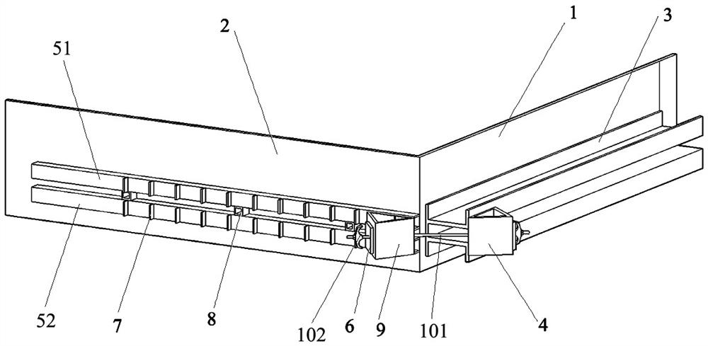 A formwork corner fastener connection structure and its construction method