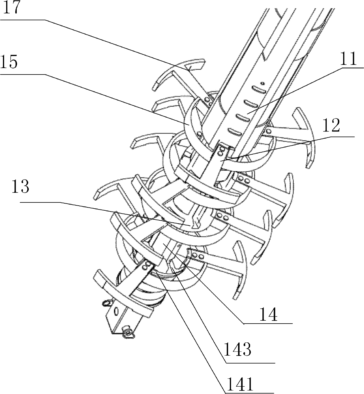 Righting mechanism, drilling rod structure and engineering machine using same