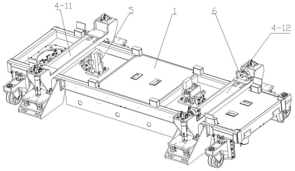 Lifting and leveling mechanism of piggyback roller way self-balancing AGV