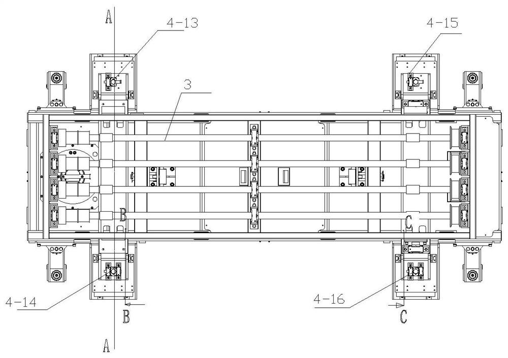 Lifting and leveling mechanism of piggyback roller way self-balancing AGV