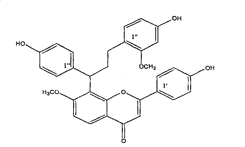 Separating purified new bisflavone compound from dragon's blood and preparation method thereof