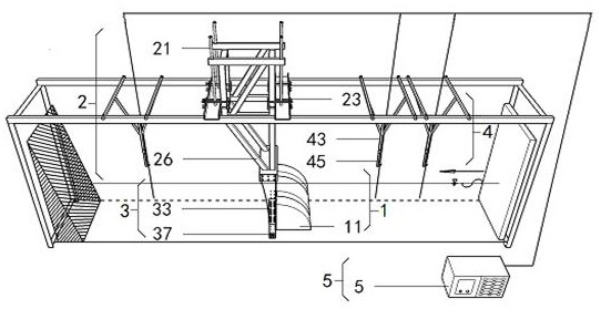 Device for measuring wave dissipation performance of arc wall comb type permeable dike in test water tank