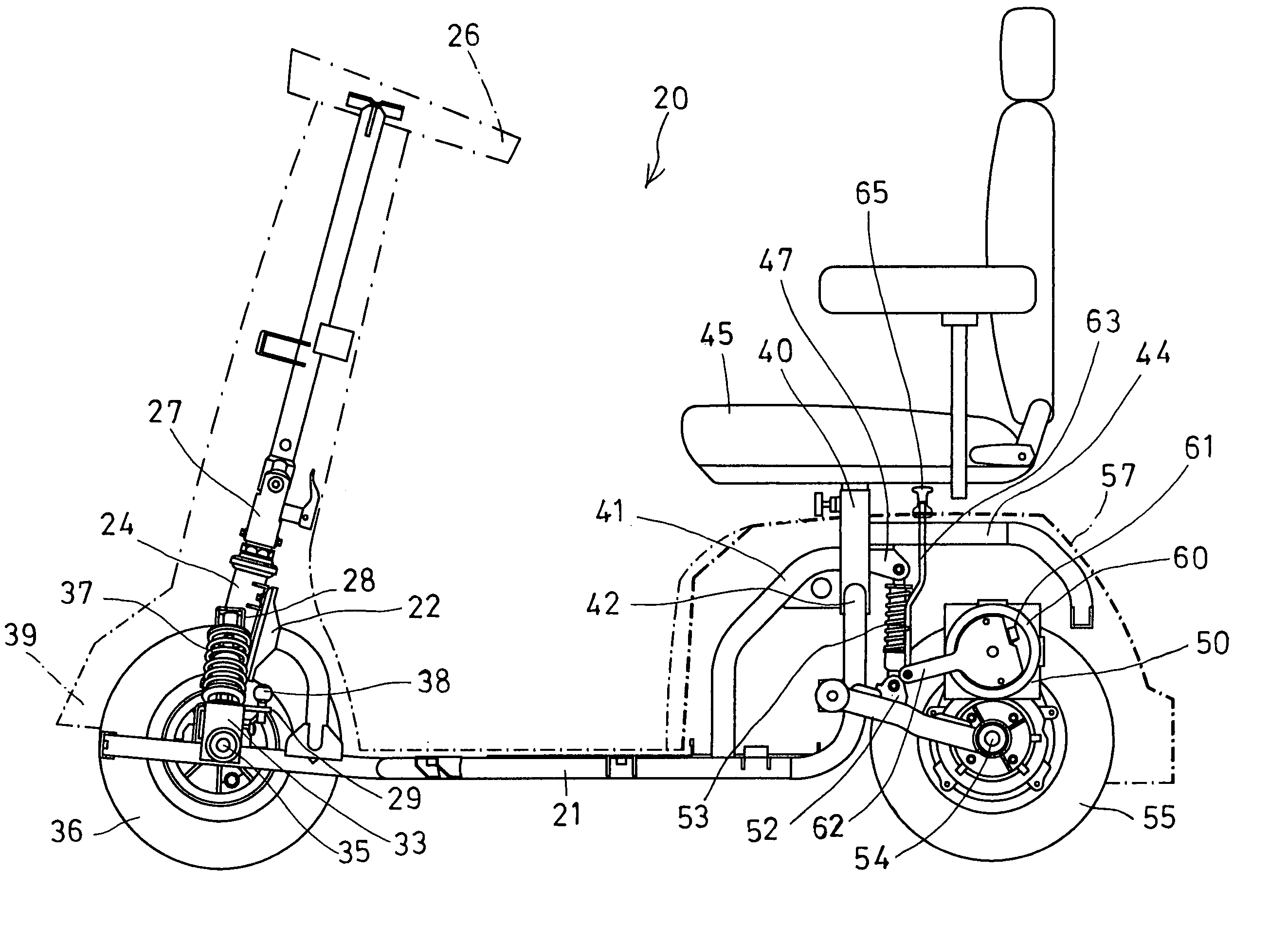 Electric motor having suspension mechanism