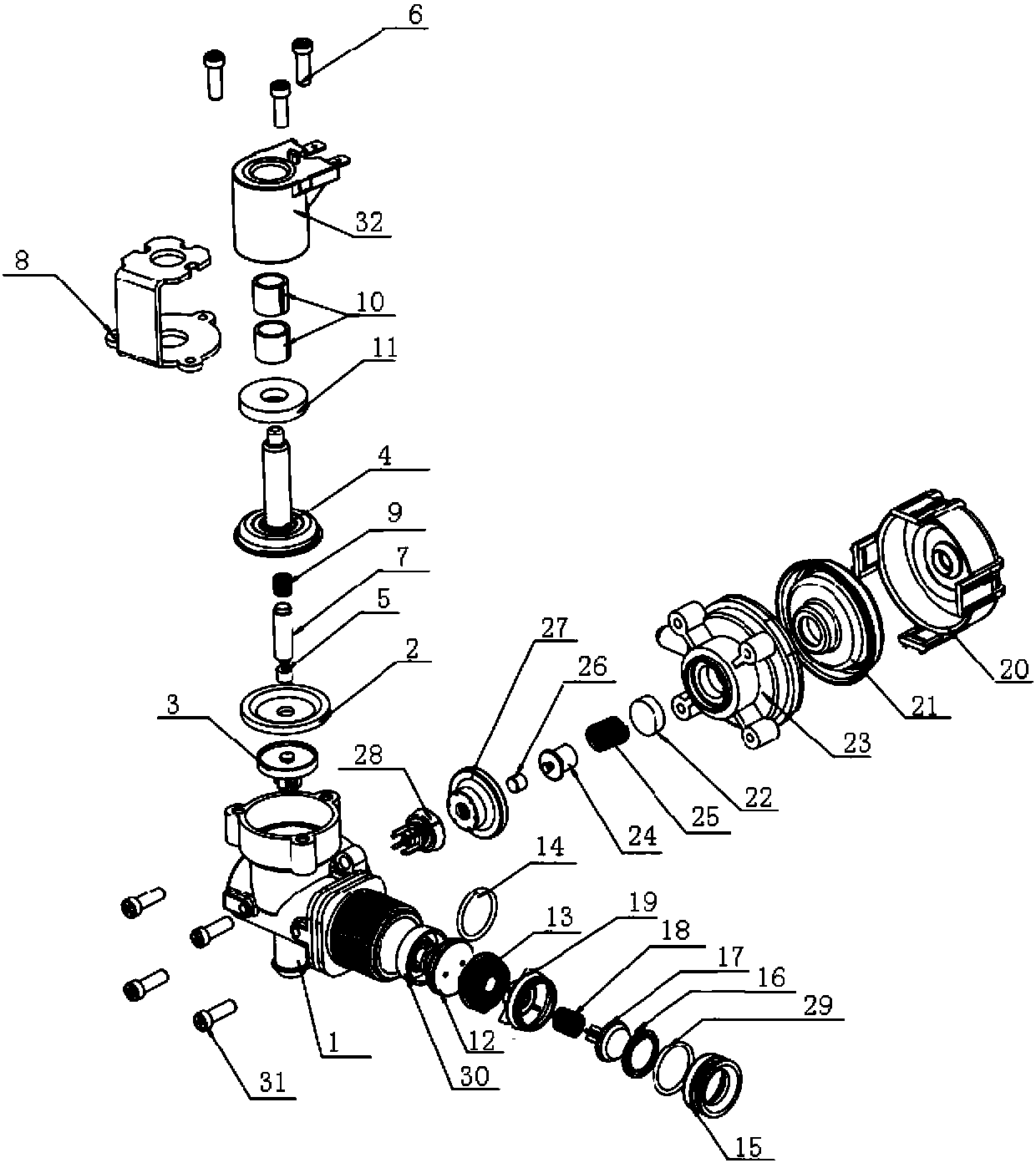 Safety pilot electromagnetic valve