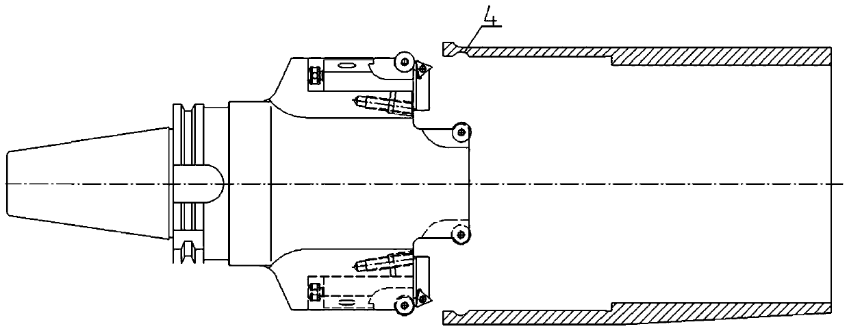 Cutter for machining inner concave cylinder hole and machining method of cutter