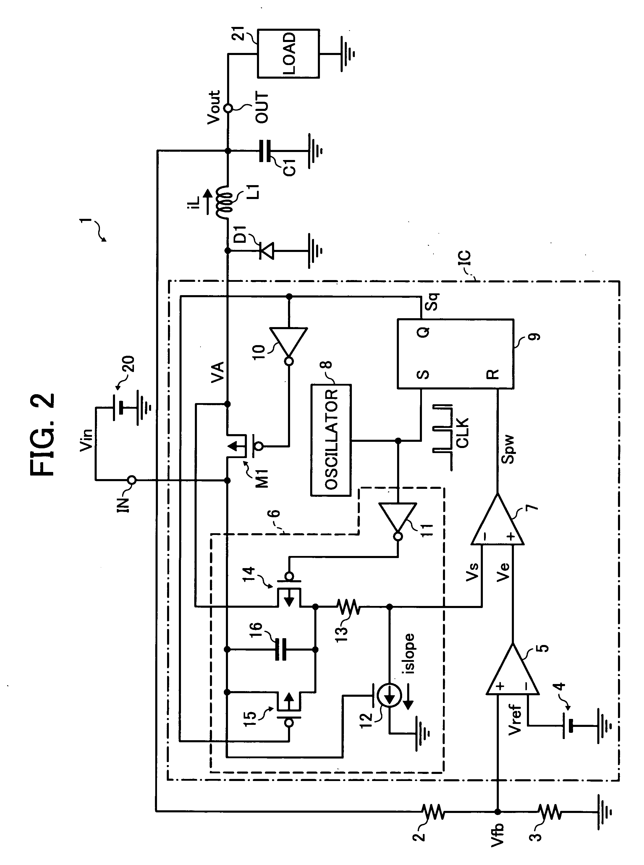 Current-mode controlled switching regulator and control method therefor