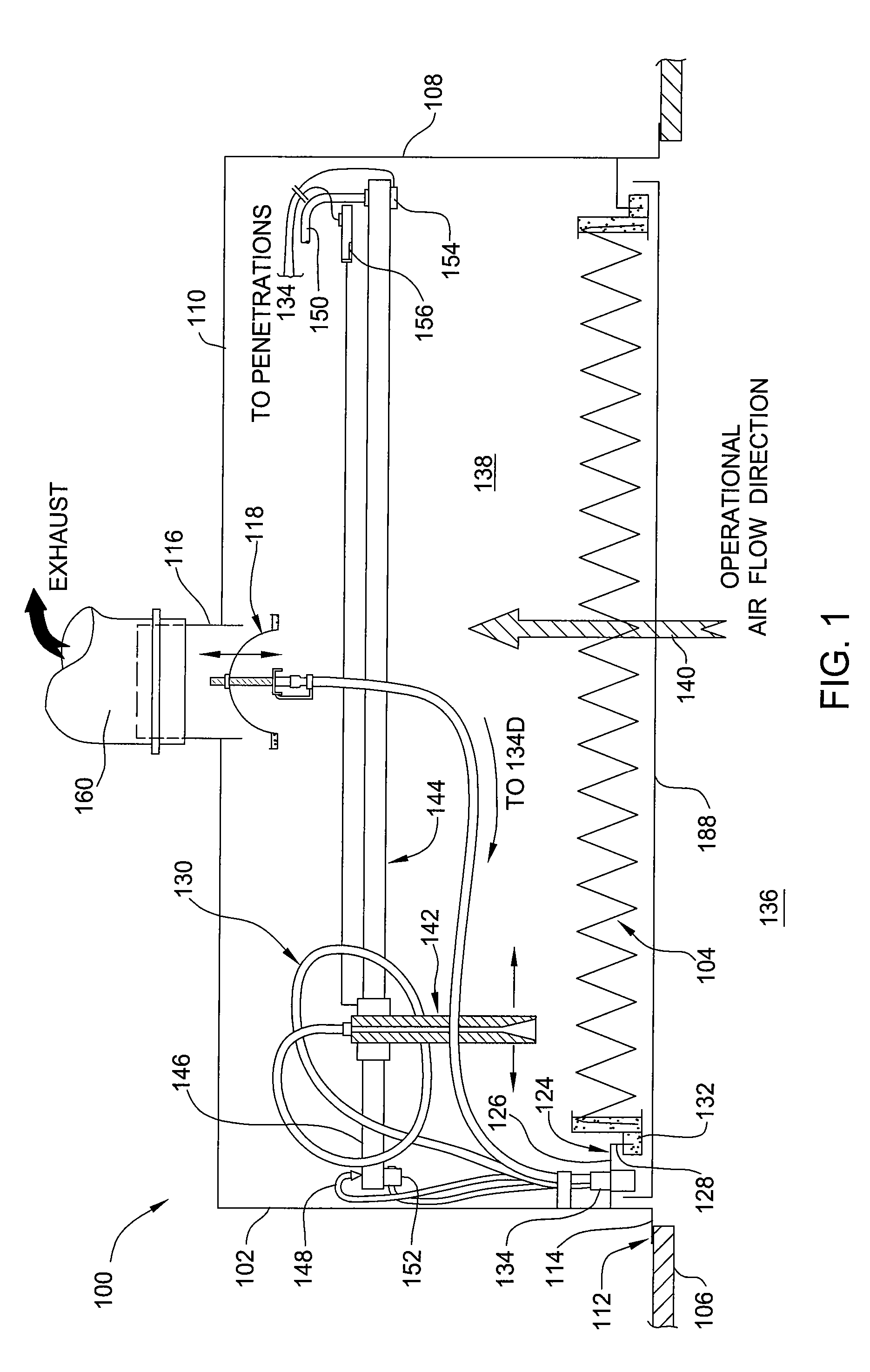 Exhaust filter module with mechanically positionable scan probe