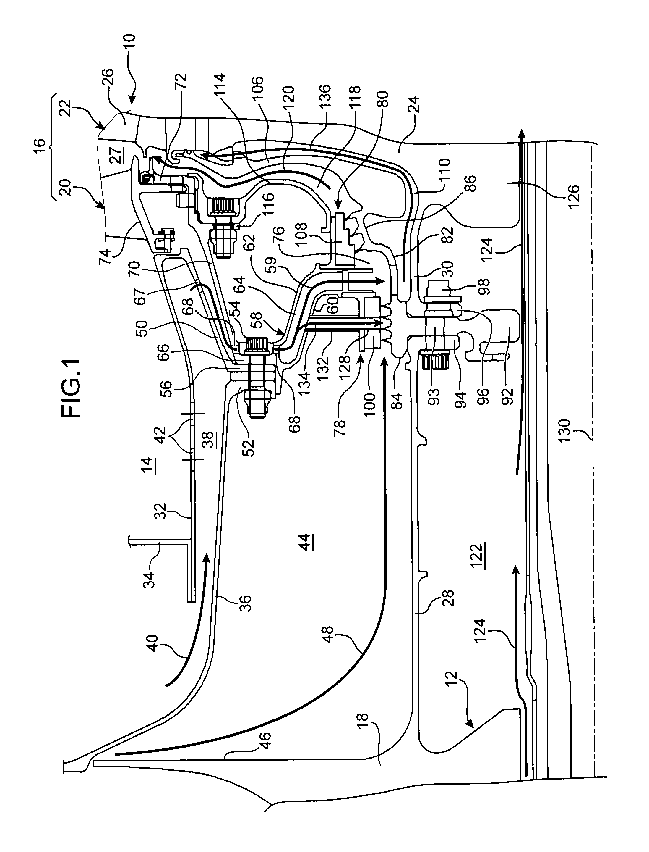 Turbine engine including an improved means for adjusting the flow rate of a cooling air flow sampled at the output of a high-pressure compressor