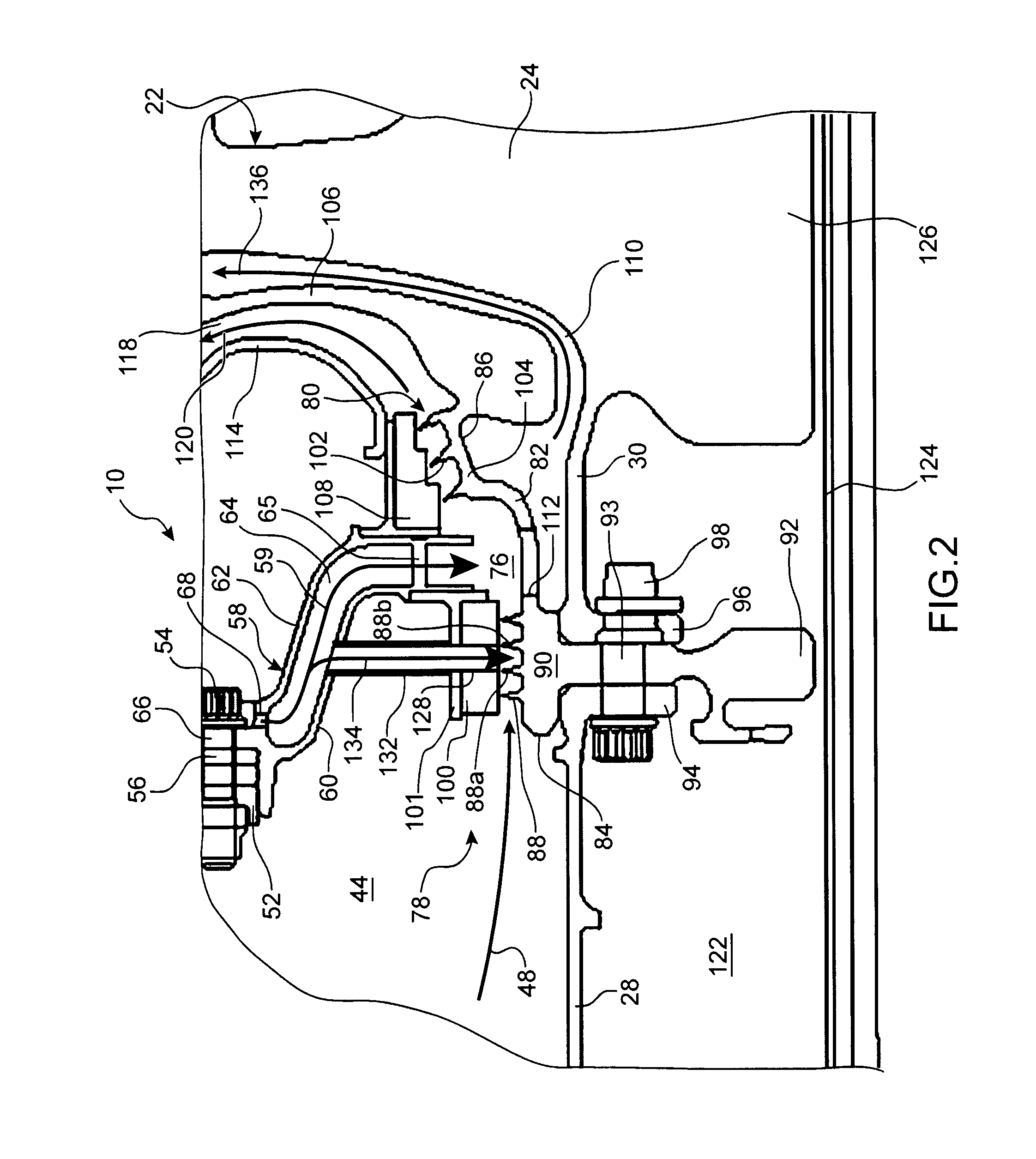 Turbine engine including an improved means for adjusting the flow rate of a cooling air flow sampled at the output of a high-pressure compressor