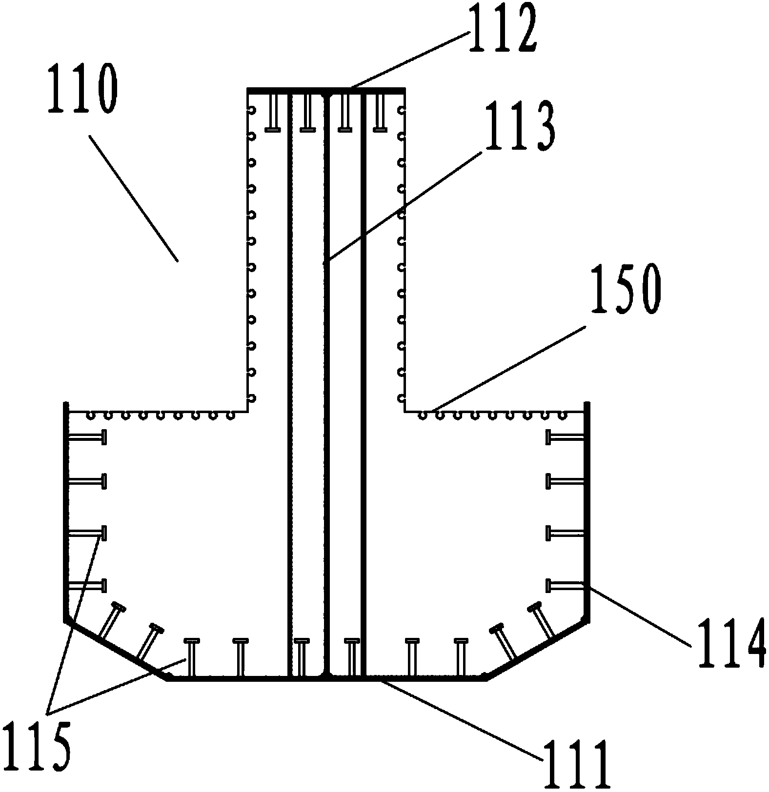 Cast-in-situ inverted-T-shaped bent cap and pier and pier construction process
