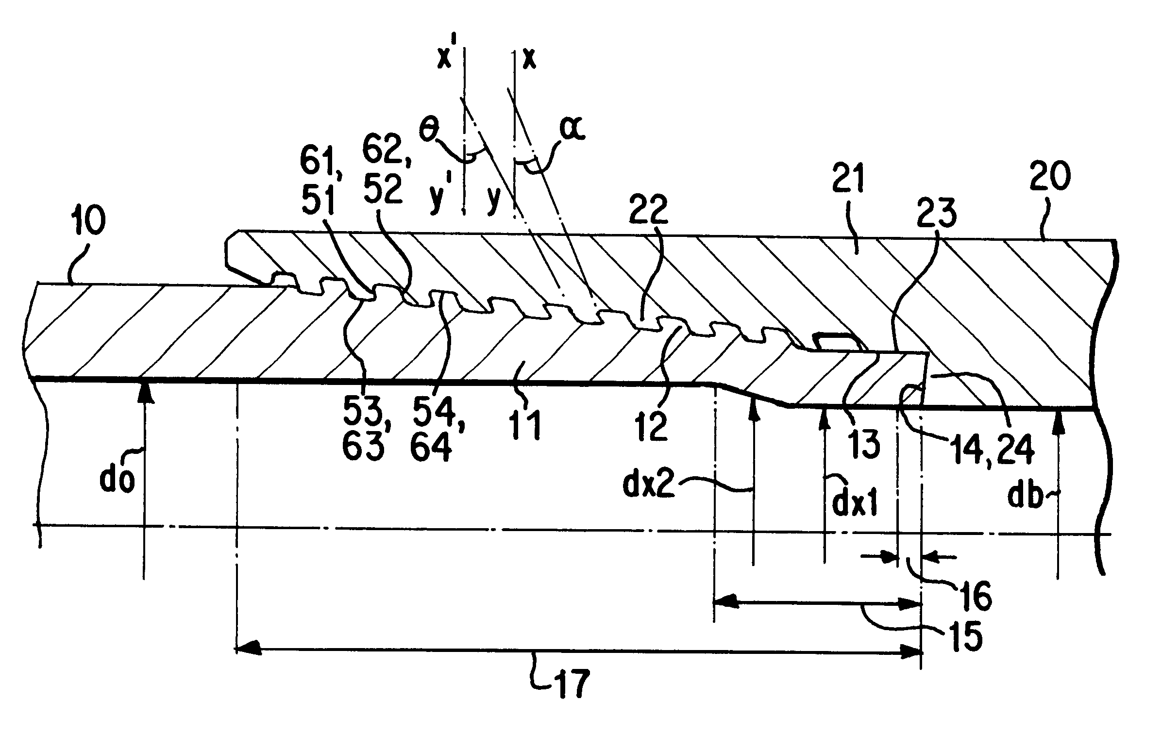 Threaded connection for oil country tubular goods and its method of manufacturing