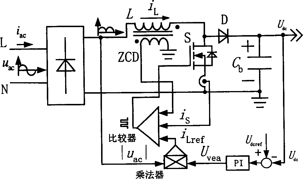 Parallel cross operation method of critical continuous conducting mode power factor corrector
