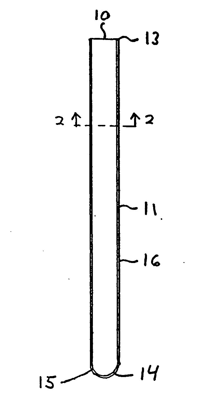 Glass test tube having protective outer shield