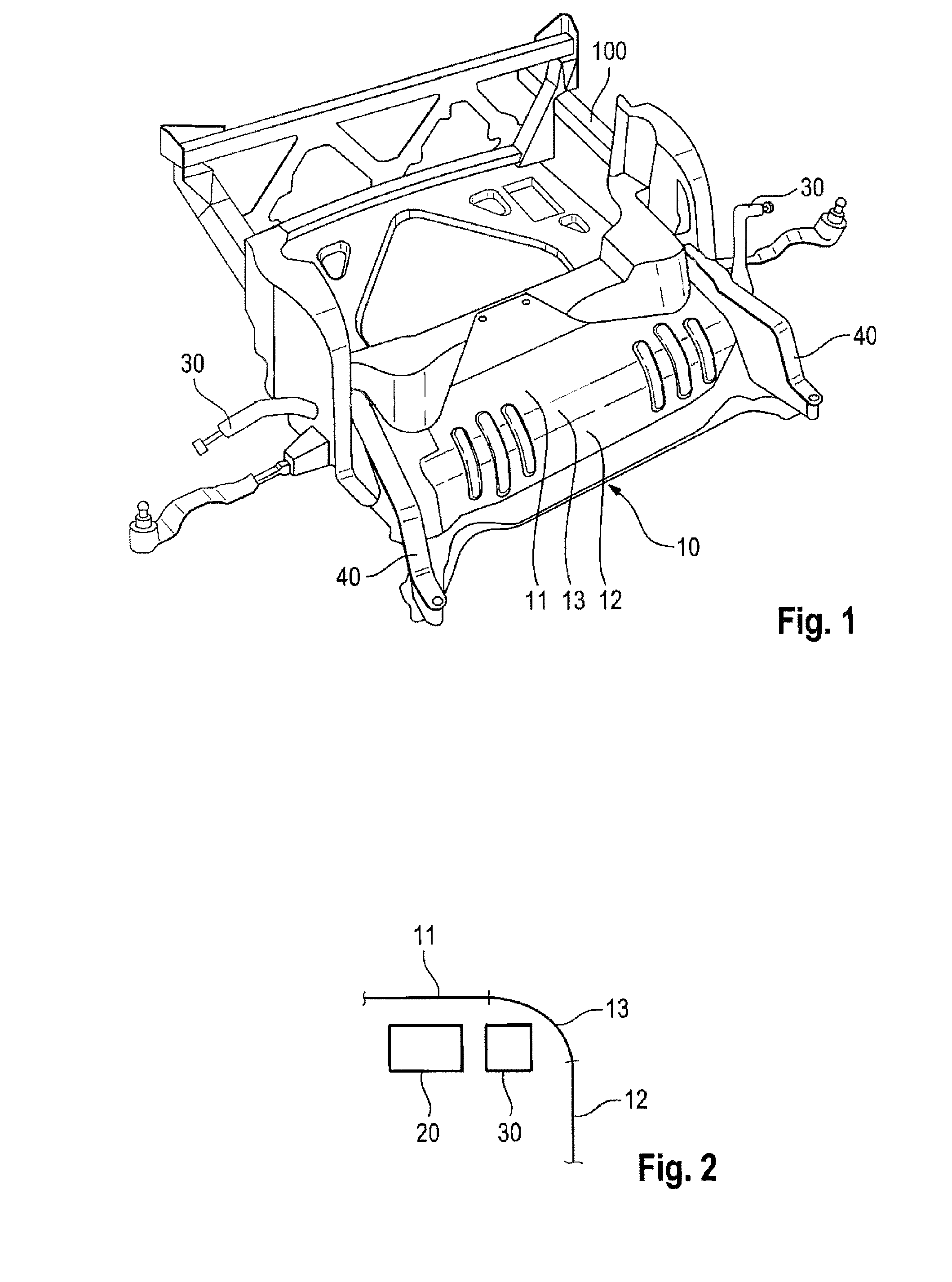 Stiffening element for a motor vehicle frame