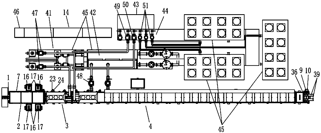 Caterpillar track section induction quenching and tempering machine tool and circuit protection method