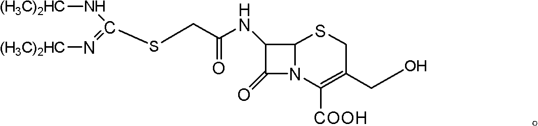 (6R, 7R)-3-hydroxymethyl-7-[alpha-(N, N'-diisopropylamidino thio)-acetamido]-8-oxo-5-thia-1-azabicycle [4, 2, 0]-oct-2-ene-2-carboxylic acid