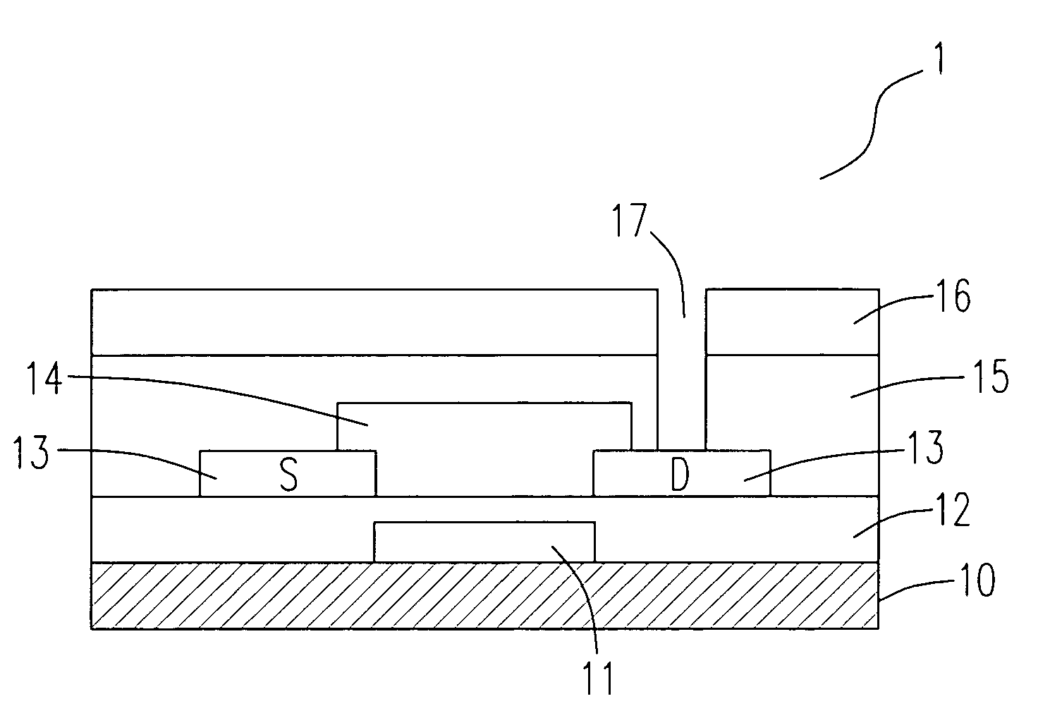 Organic thin film transistor with contact hole and method for fabricating the same