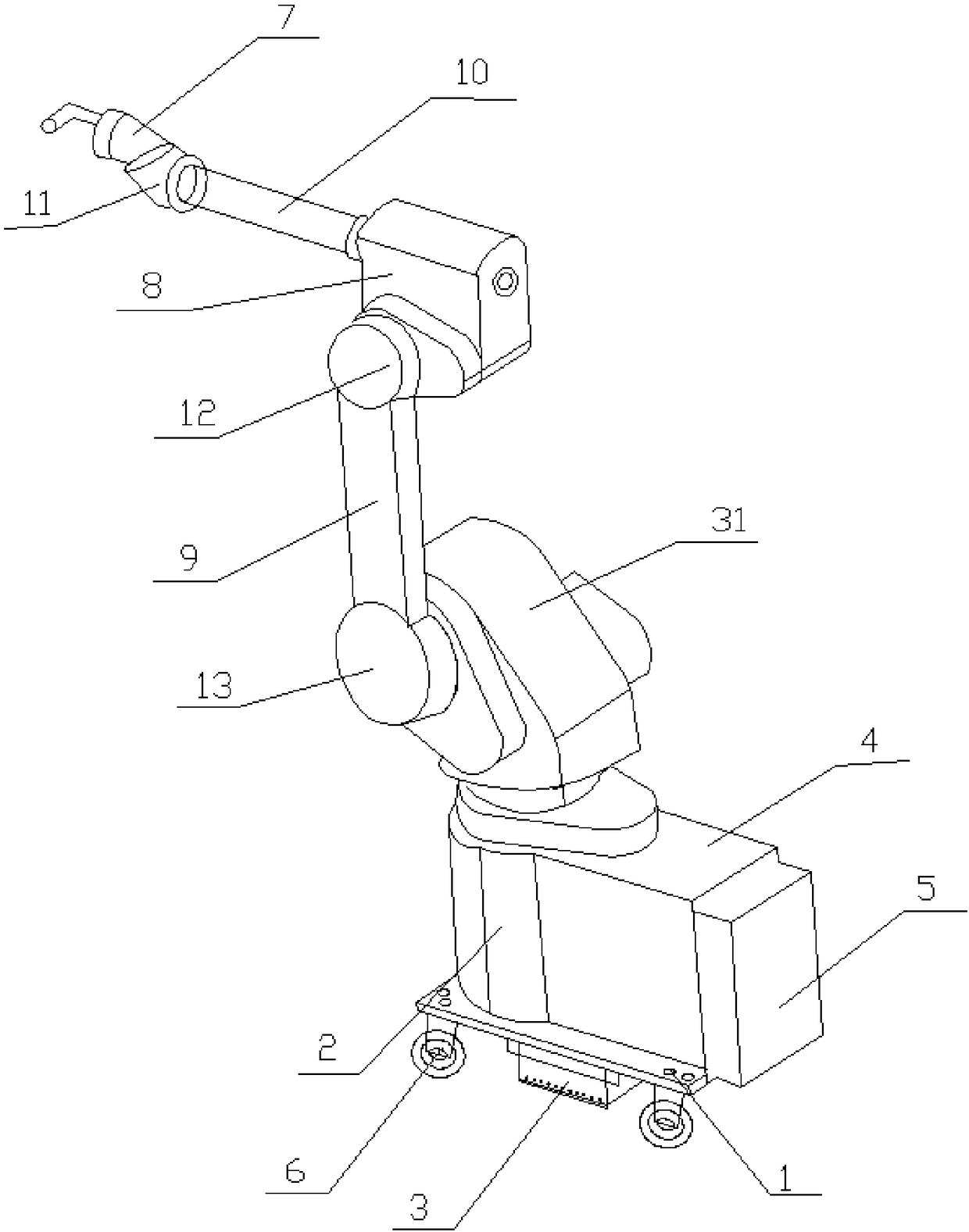 Full-automatic outfitting part airless spraying equipment robot