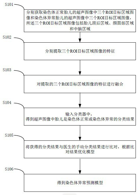 Method for constructing chromosome abnormality prediction model based on fetus ultrasonic image feature omics and diagnostic equipment