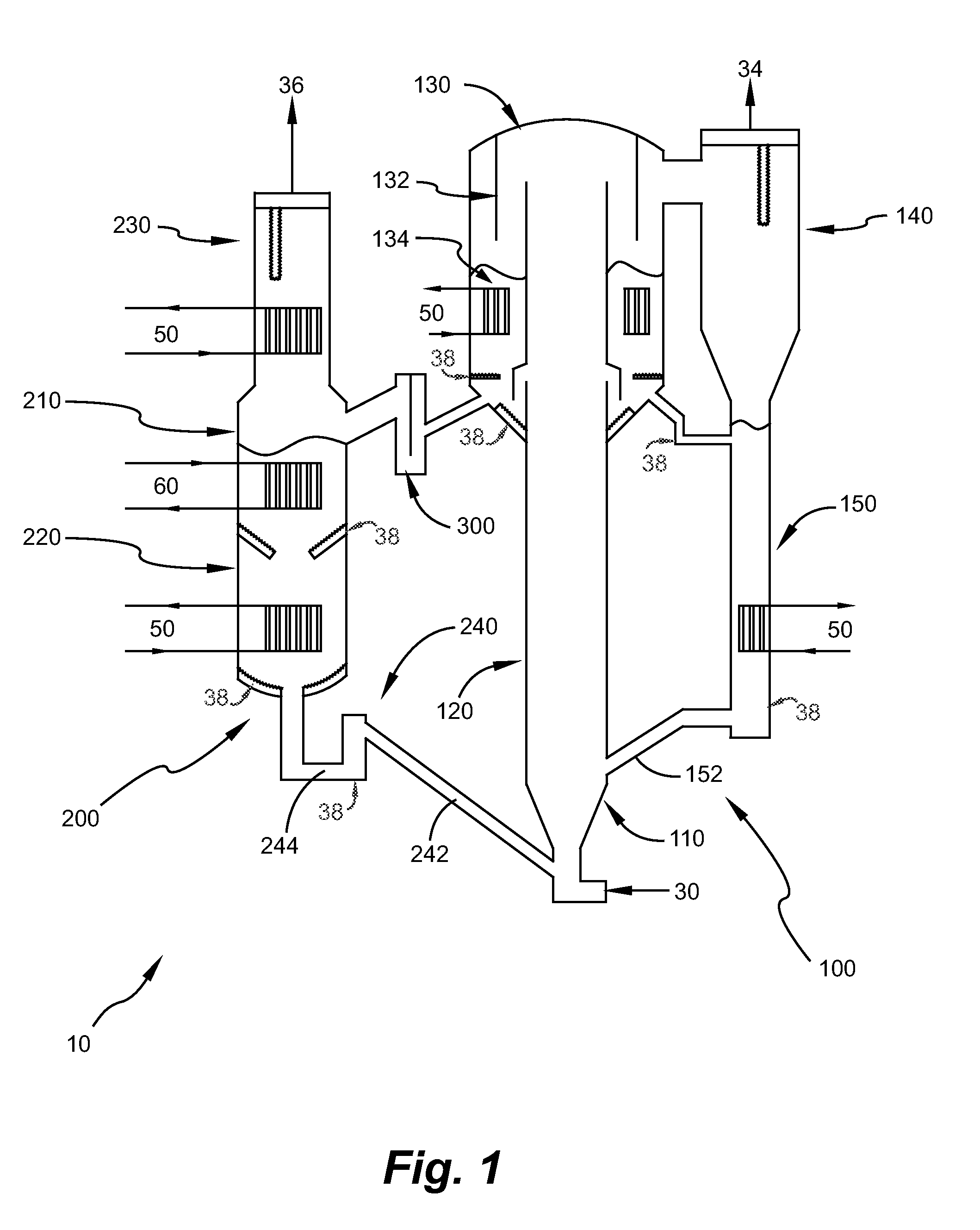 Carbon dioxide absorber and regeneration assemblies useful for power plant flue gas