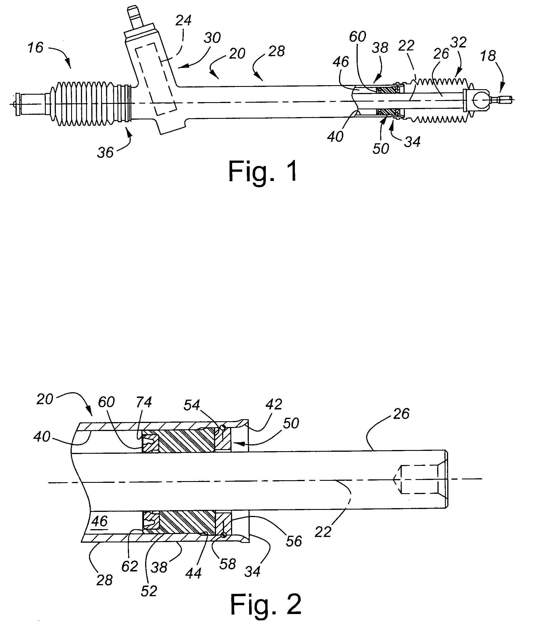 Rack bushing for rack and pinion steering assembly