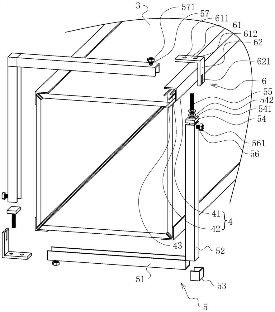 Fireproof structure and installation method for smoke prevention and exhaust duct