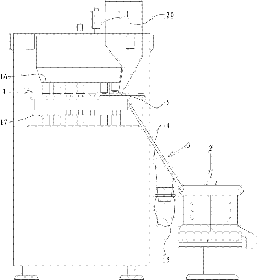 Tablet press with multiple vibrating pieces