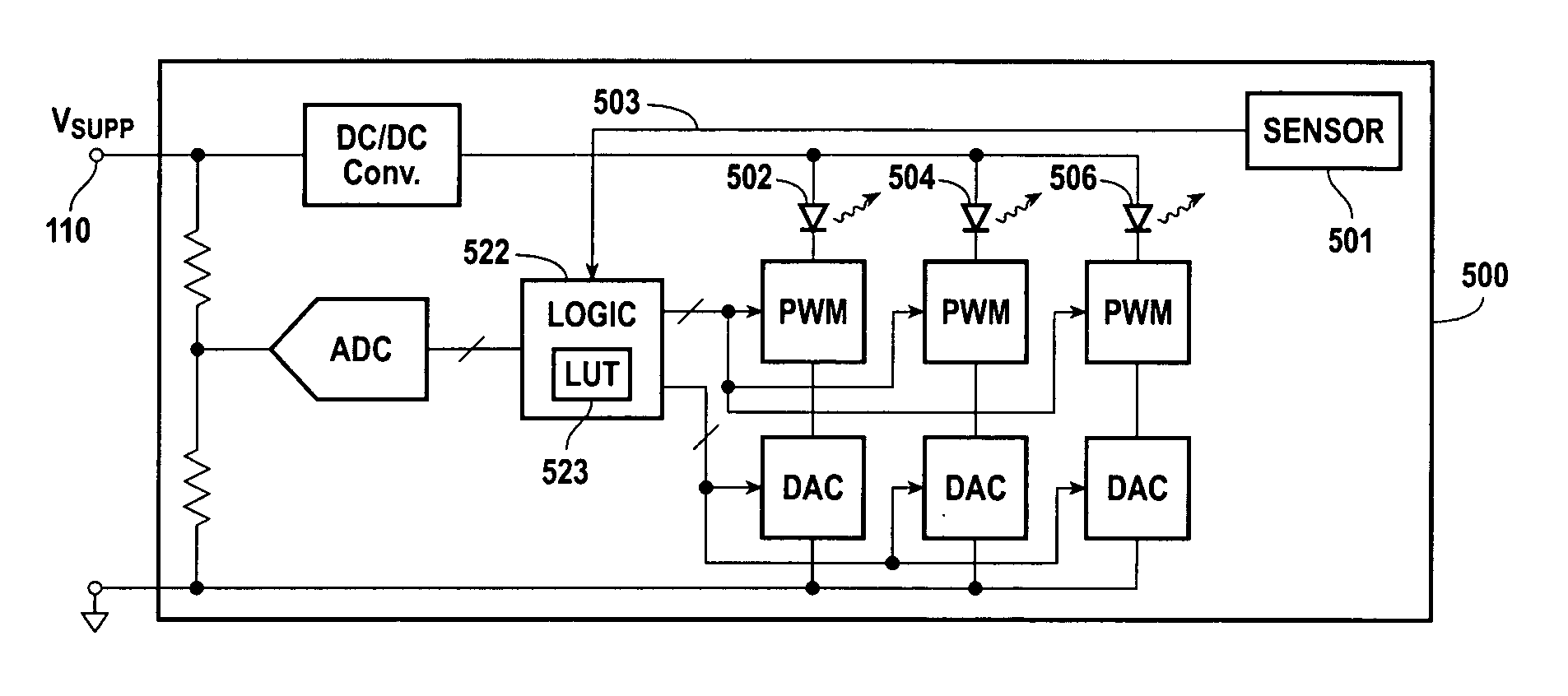 Two-terminal LED device with tunable color