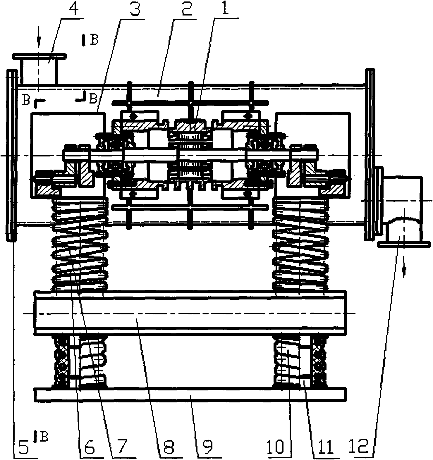 Variable stiffness double-mass two-stage pendulum chaotic vibromill