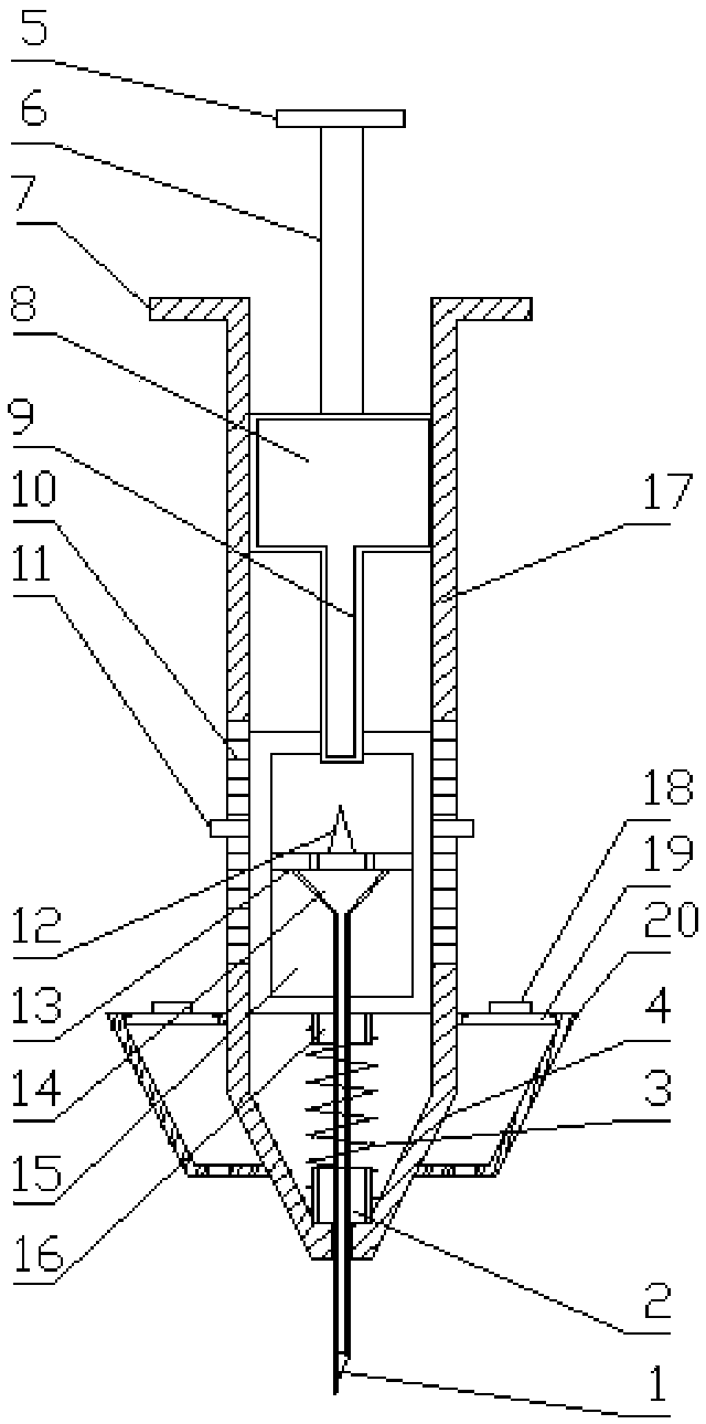 Drug carrying acupuncture needle for activating blood circulation to dissipate blood stasis