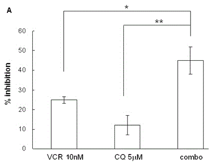 Pharmaceutical composition of chloroquine and vincristine