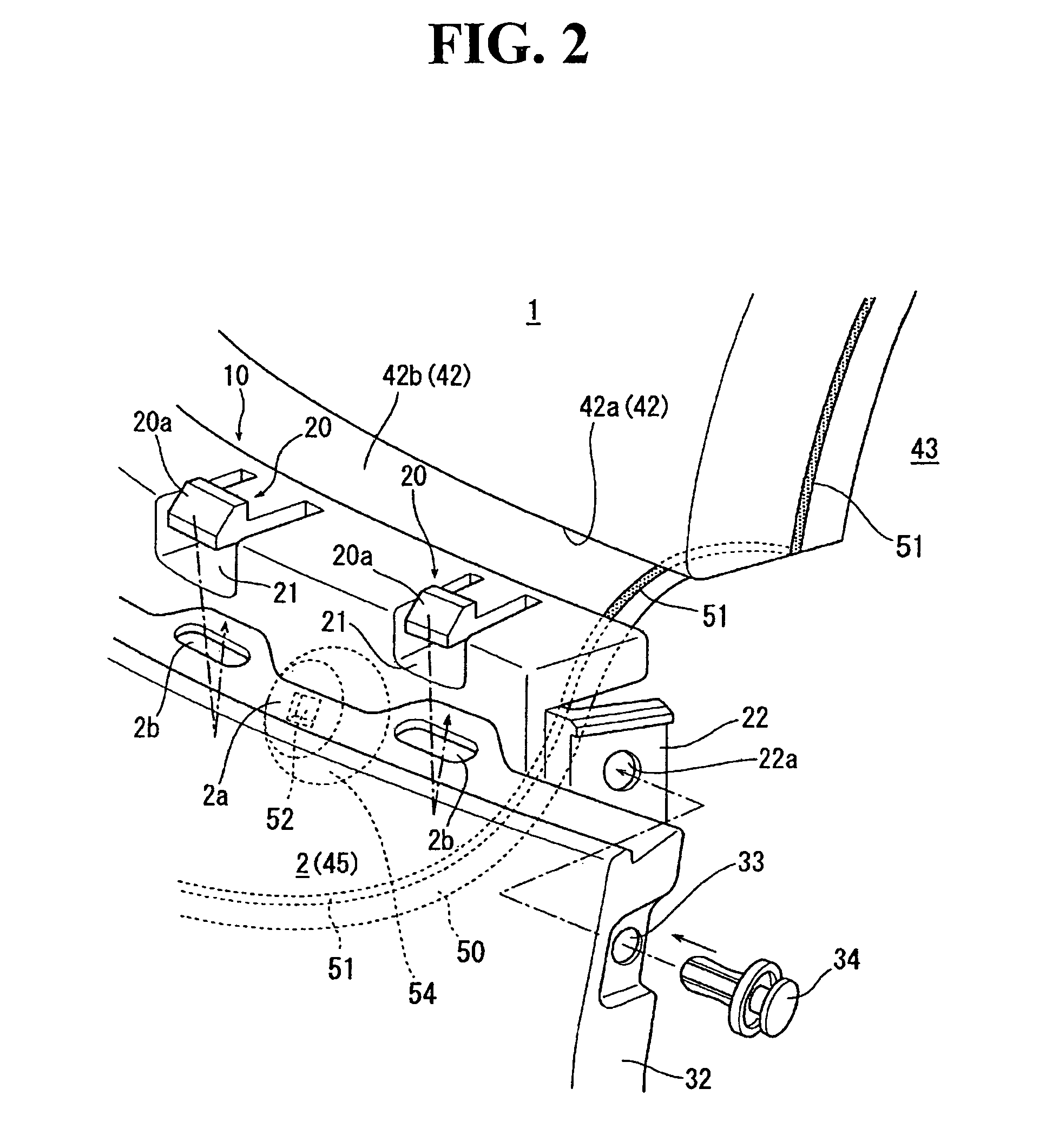 Bumper fixture, and bumper mounting structure