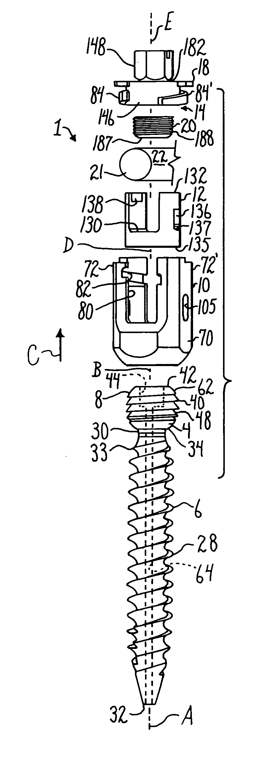 Polyaxial bone anchor with helical capture connection, insert and dual locking assembly
