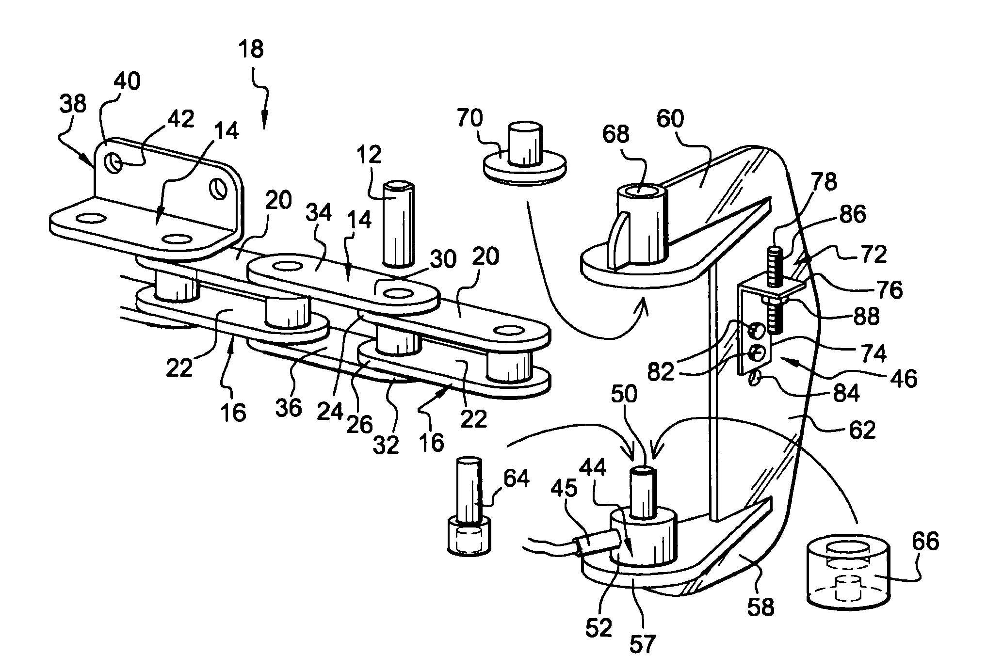 Improvement to device for inserting and extracting chain link pivot pins