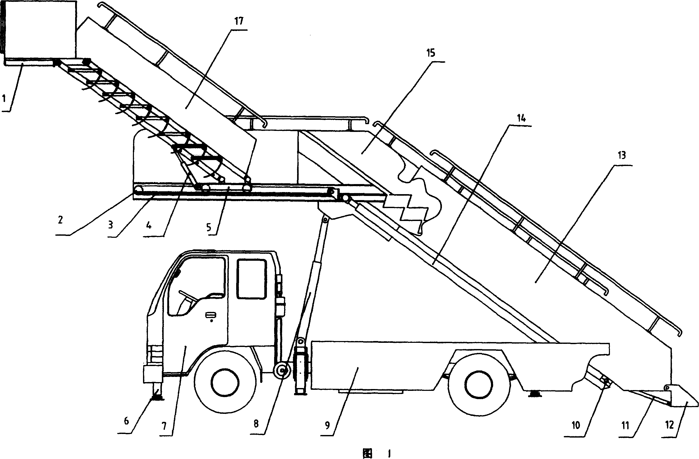 Passenger ladder car for passenger ship