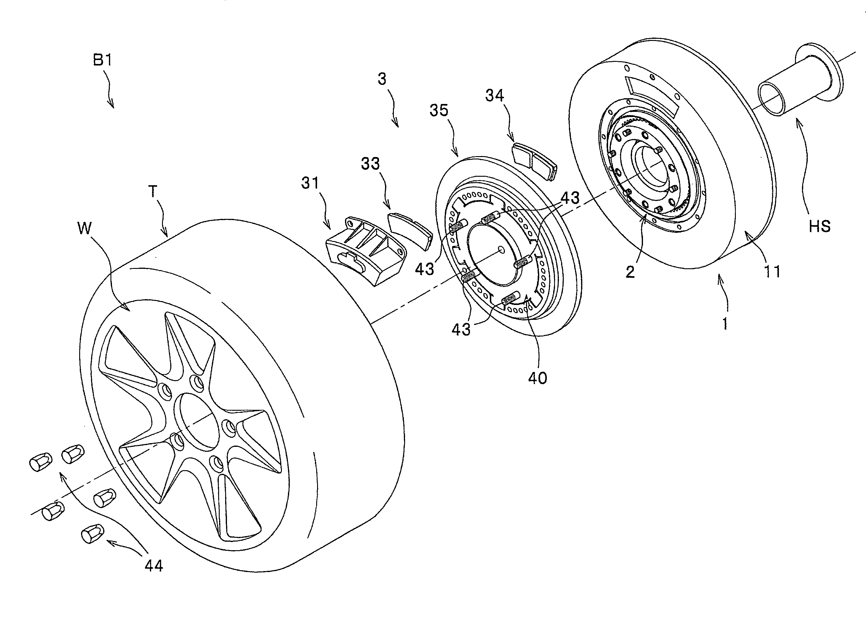 Brake structure for wheel rotating device