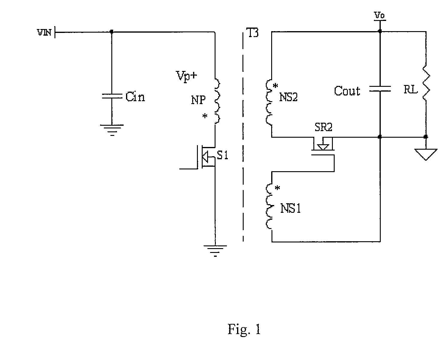 DC-DC flyback converter having a synchronous rectification self-driven circuit