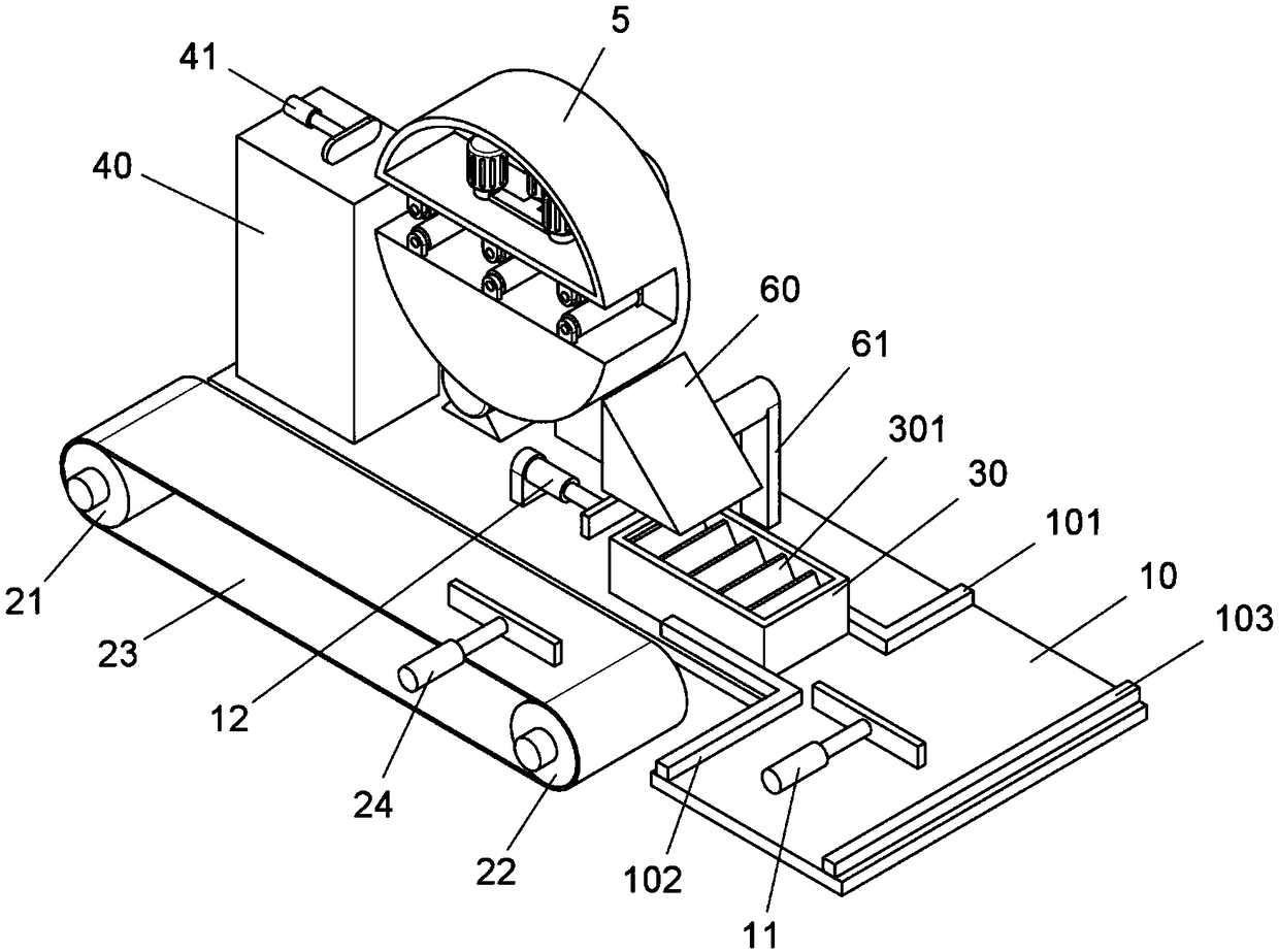 An automatic turning device for a ceramic tile packaging line