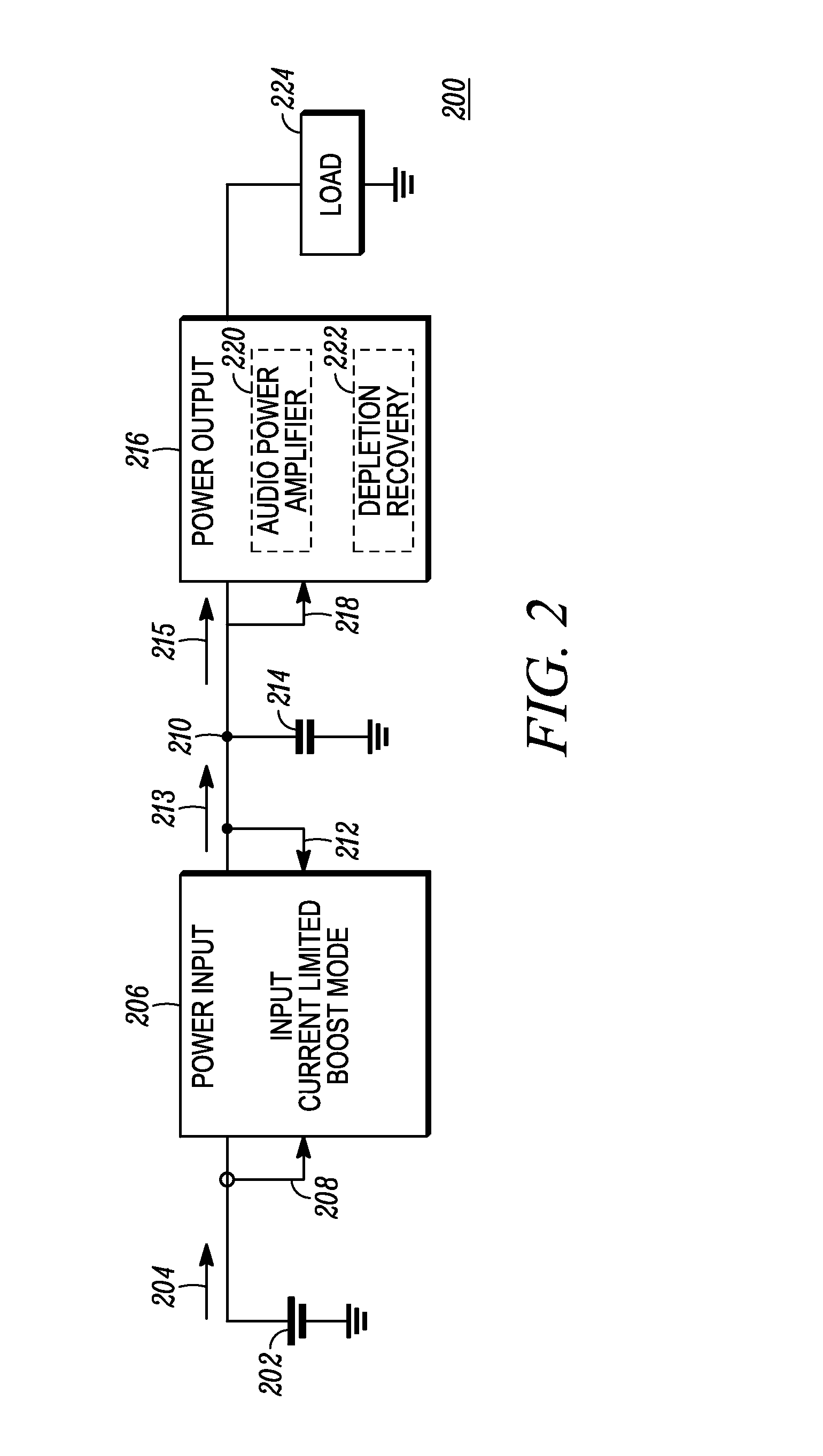 Input current limited power supply and audio power amplifier for high power reproduction of nondeterministic signals