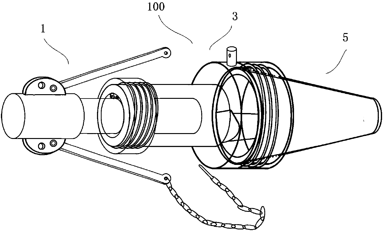 Connecting device for duct grouting of bridge prestress