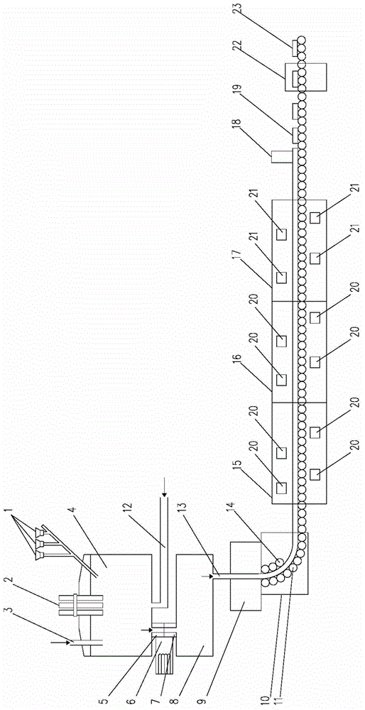 Continuous casting and rolling method and device for producing glass ceramics by utilizing blast-furnace slag