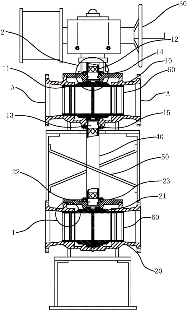 Series four-way ball valve group