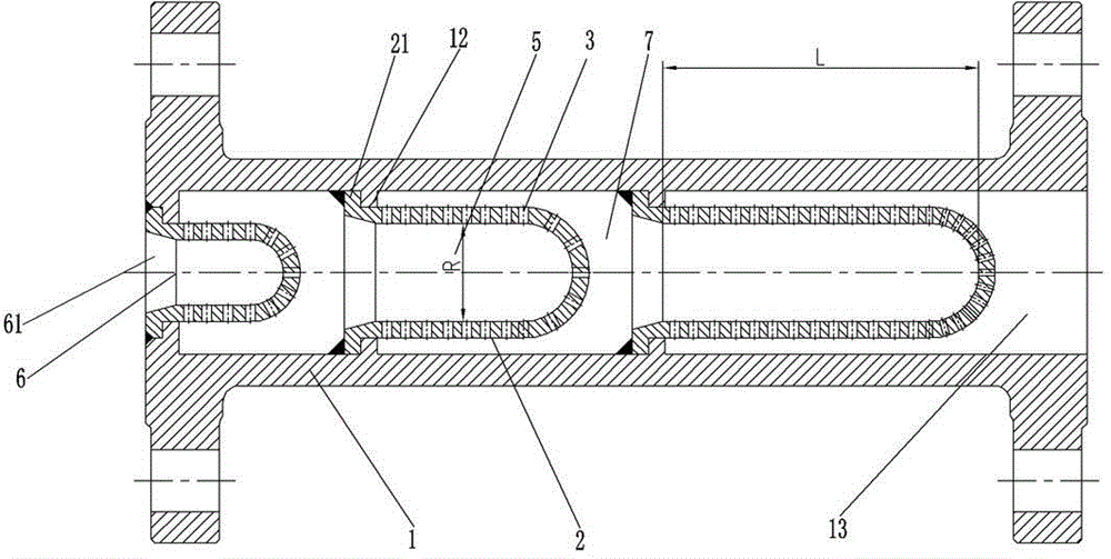 Multi-stage denoiser and valve with same