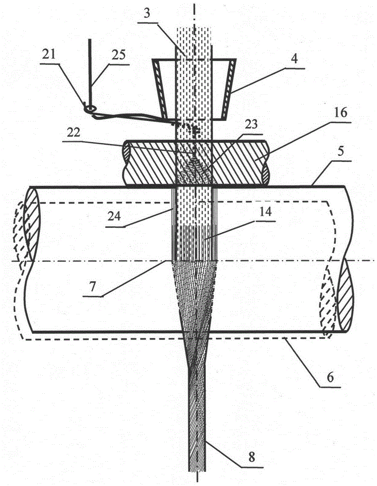 Top covering and bottom supporting type three-shafting composite yarn, spinning method and applications thereof