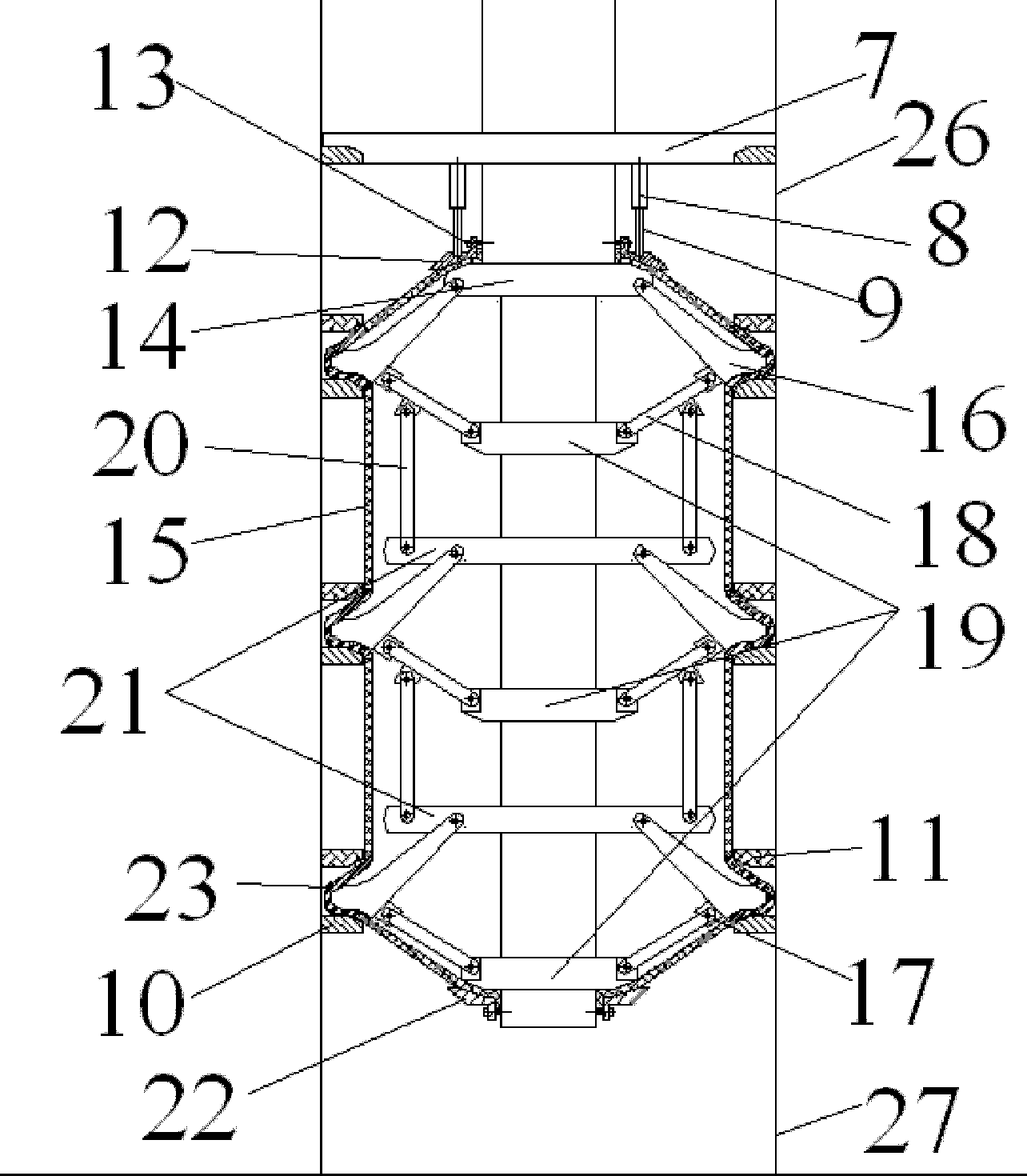 Heat-sensitive umbrella type folded multilayer packer