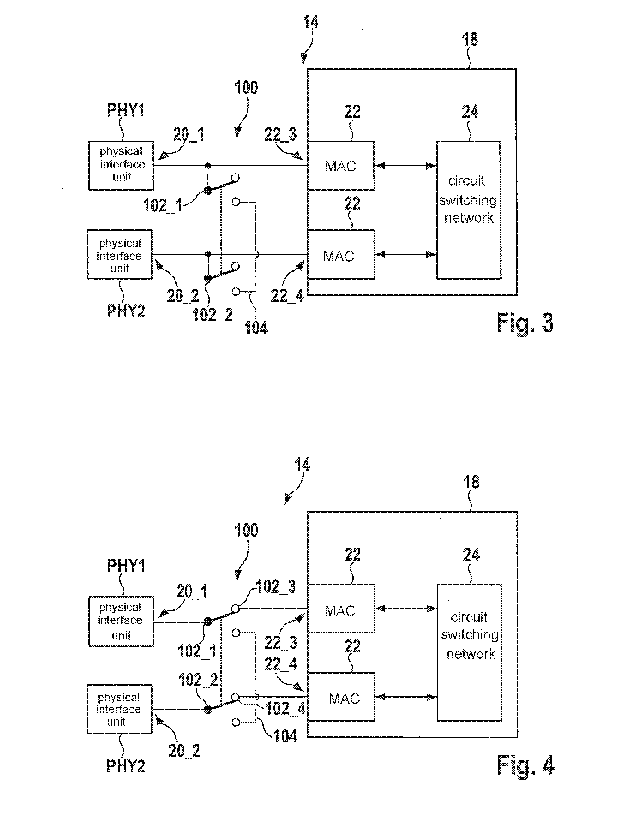 Switching device and operating procedure therefor